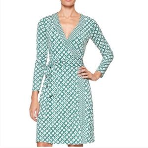 Banana Republic Green & White Wrap Dress